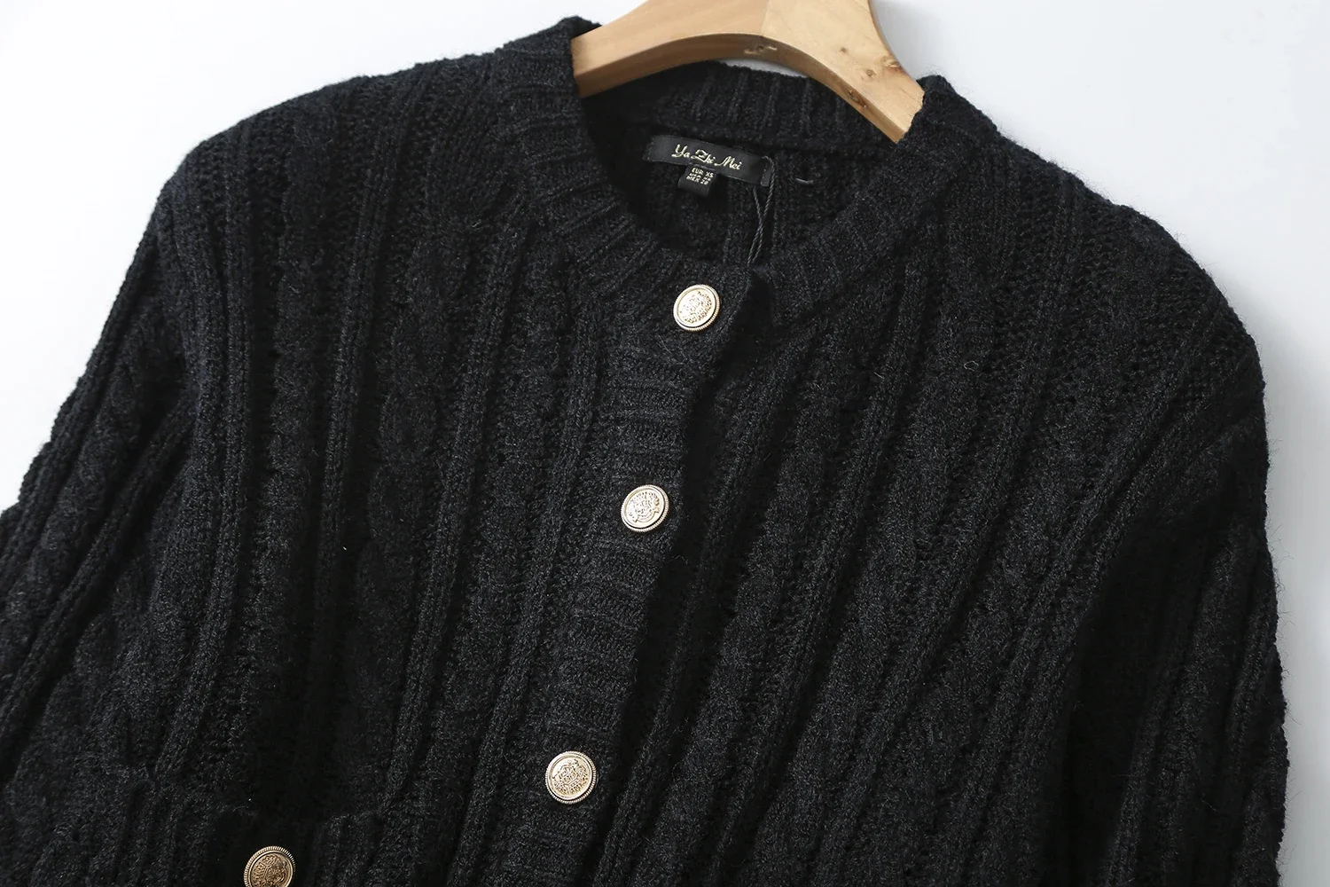 Ethereal MD 2024 new style of Women\'s casual small fragrant wind thousand gold wind wool loop yarn short knitted cardigan coat