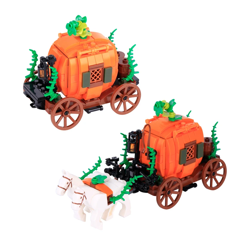 Halloween MOC Building Blocks Pumpkin Carriage Ghosts Headgear Tombstone Skeleton Pianos Accessories Elf House Bricks Toys Gifts