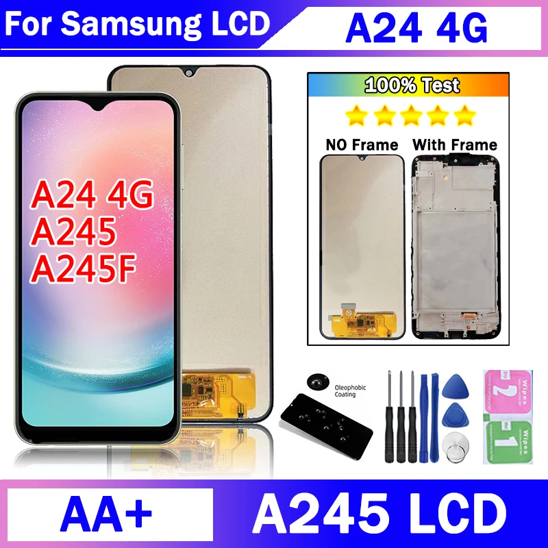 100% Tested For Samsung  A24 4G LCD A245F A245F/DS Display Touch screen digitizer Assembly replacement Repair Parts