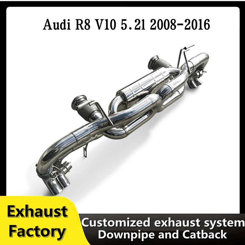 For Audi R8 V10 5.2l 2008-2016 stainless steel escape racing performance intelligent valve exhaust system catback