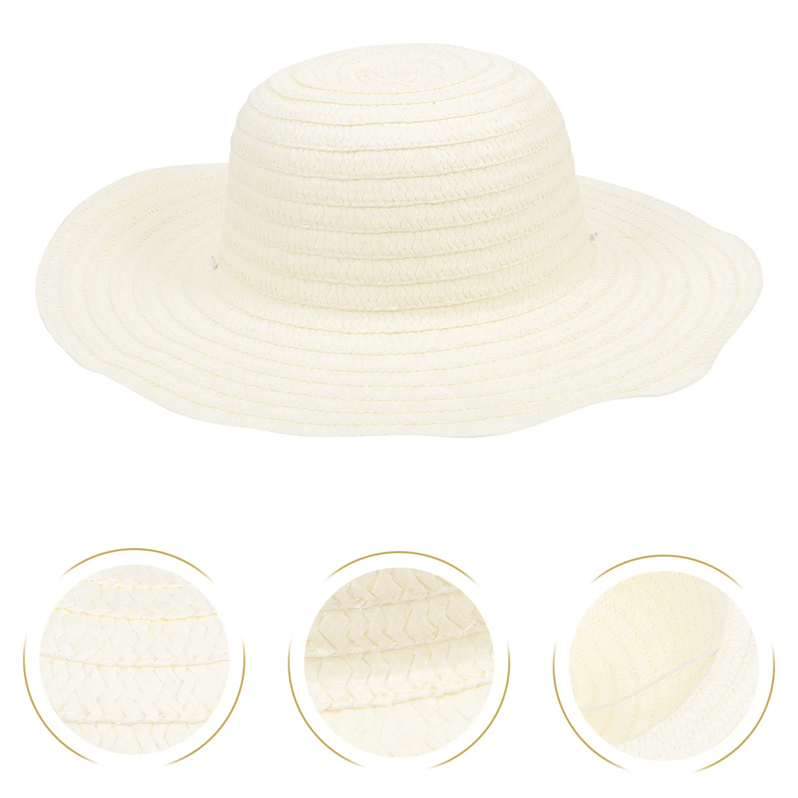 

6Pcs DIY Graffiti Straw Blank Hat Kids Painting Parent-Children Art Craft Supplies Outdoor Sun Protection Beach Travel