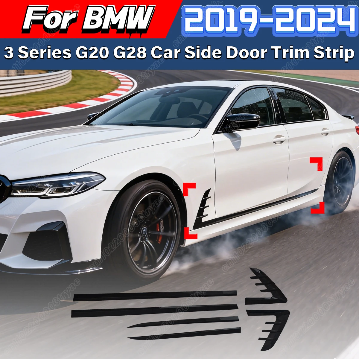 

Для BMW 3 серии G20 G28 2019 2020 2021 2022 2023 2024 накладки на боковую дверь автомобиля, накладки на крыло, комплект декоративной модификации из 6 предметов