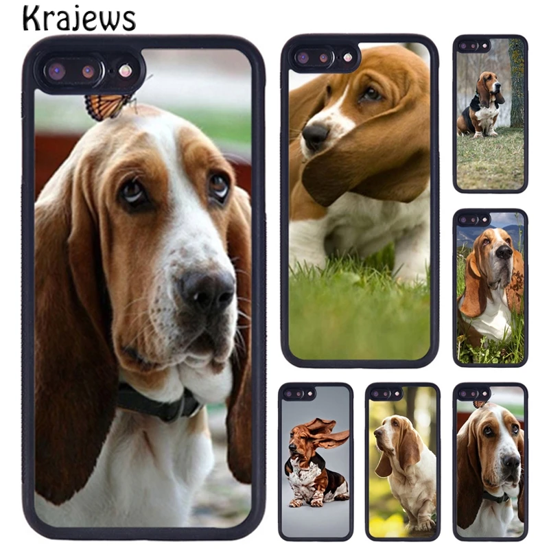 Krajews Basset Hound Dog Puppy Phone Case For iPhone 15 16 14 X XR XS 11 12 mini 13 Pro MAX Plus cover shell coque