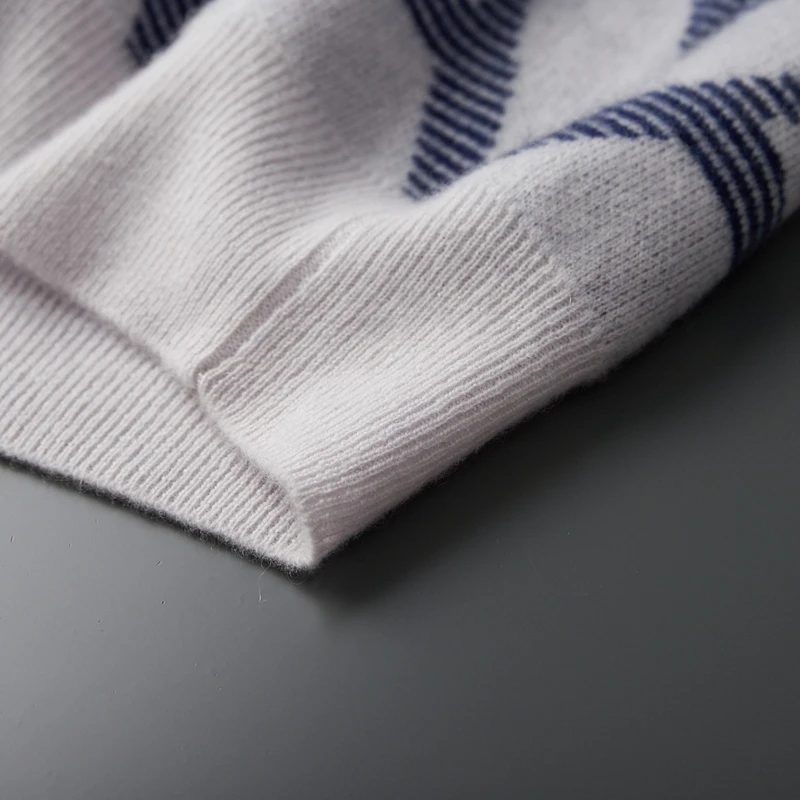 الرجال الخريف الشتاء جديد 100% الكشمير سترة ذات عنق دائرى موضة محبوك الجاكار البلوز العلوي اللون منعت سميكة ملابس رجالي