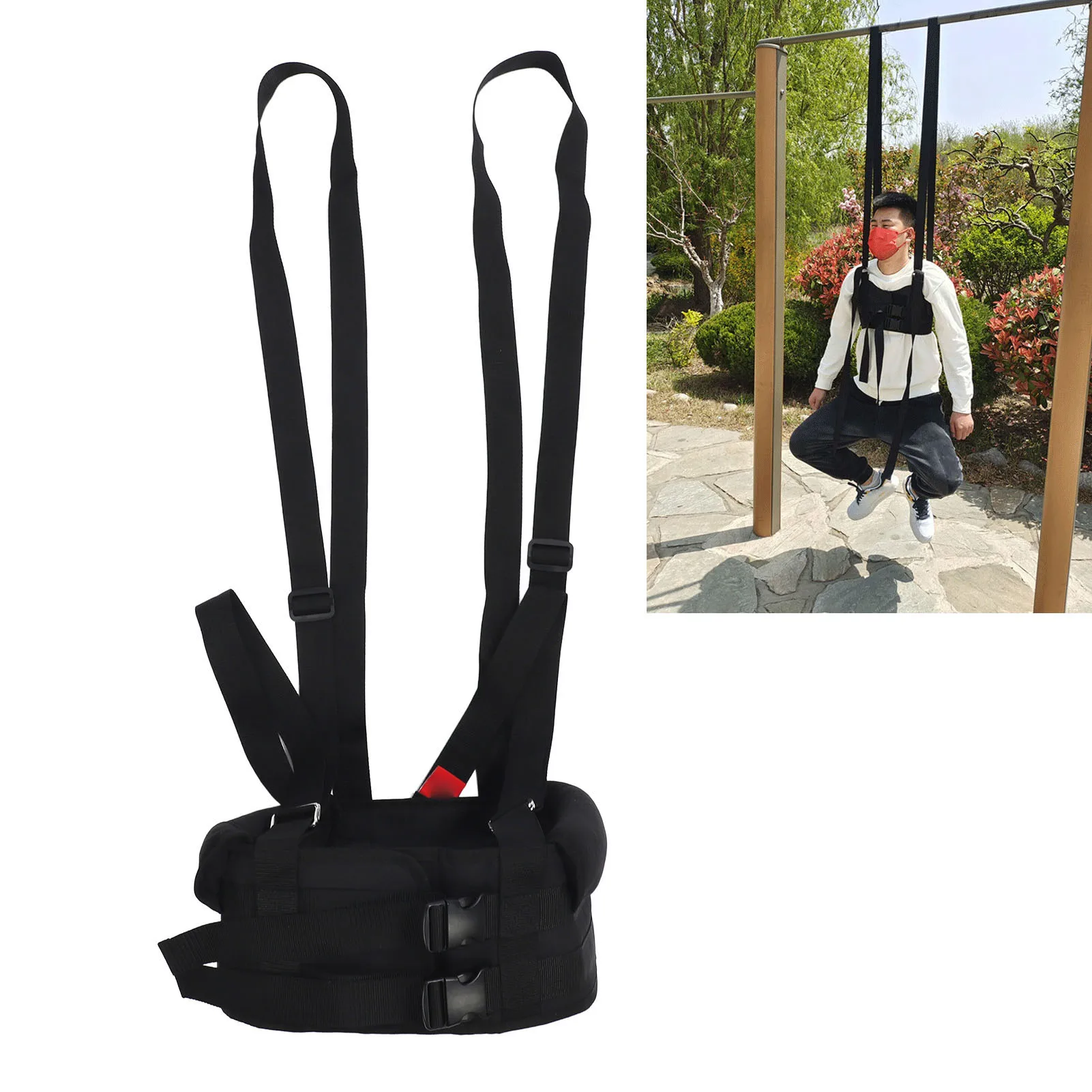 أحزمة ضغط العمود الفقري وسادات سميكة ، وتخفيف الانزعاج ، نقالة معلقة الظهر ، ومنع الانزلاق ، محمولة للقرص الفتق