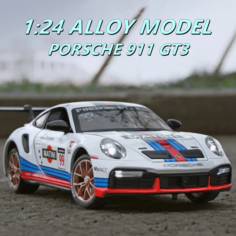 1/24 Porsche 911 GT3 RSR Sports Car Alloy Pull Back Model Car Simulation Children's Diecast Toy Car Boy Toys Garage Kit