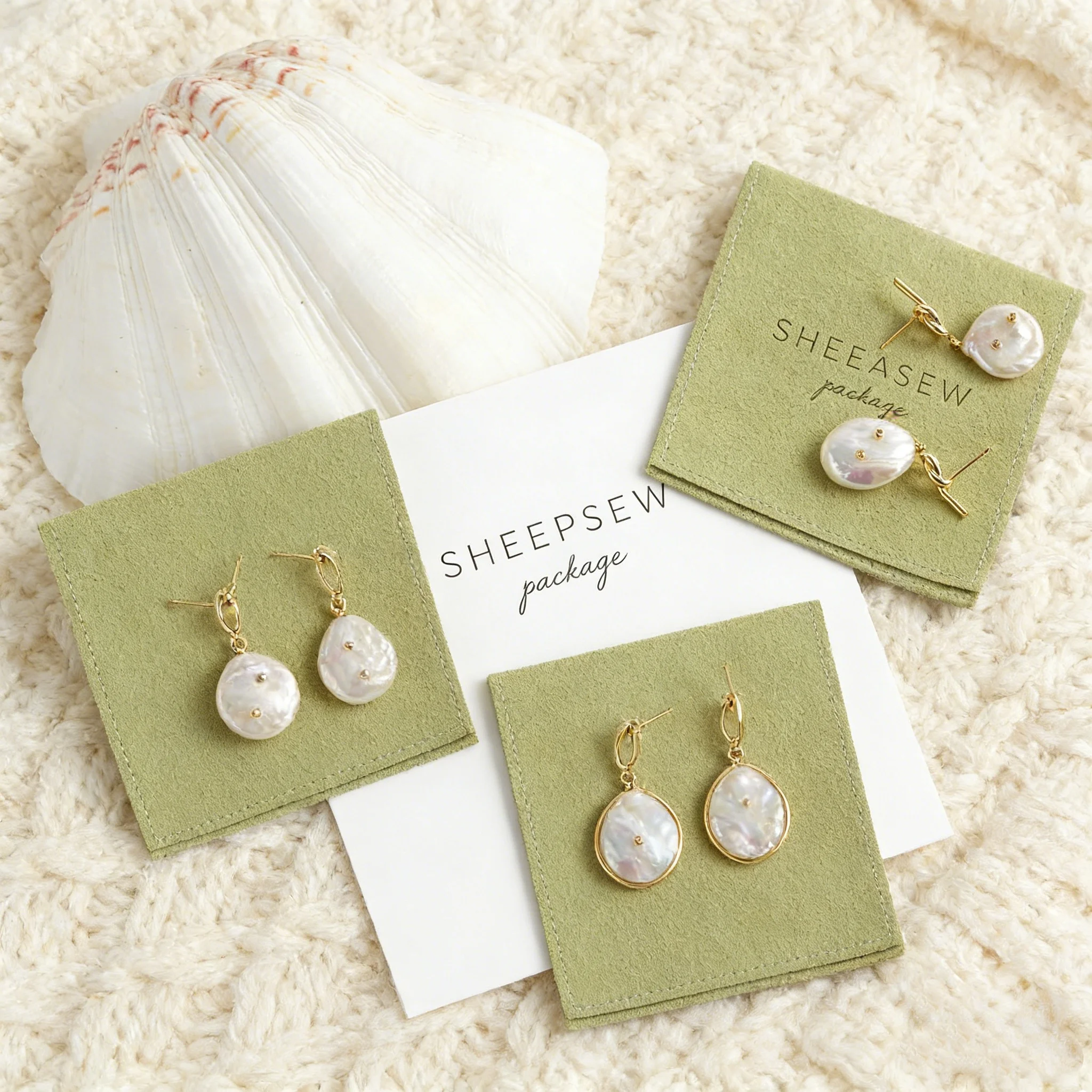 

Мешочек для украшений из микрофибры SHEEPSEW с индивидуальным логотипом, маленький конверт-флэп, роскошная сумка для упаковки ожерелий и серег, оптом