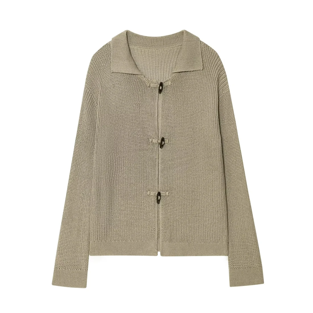

Women's Chunky Knit Cardigan College Style Cowl Neck Button Sweater Trendy Ladies Cardigan Tops for 2025