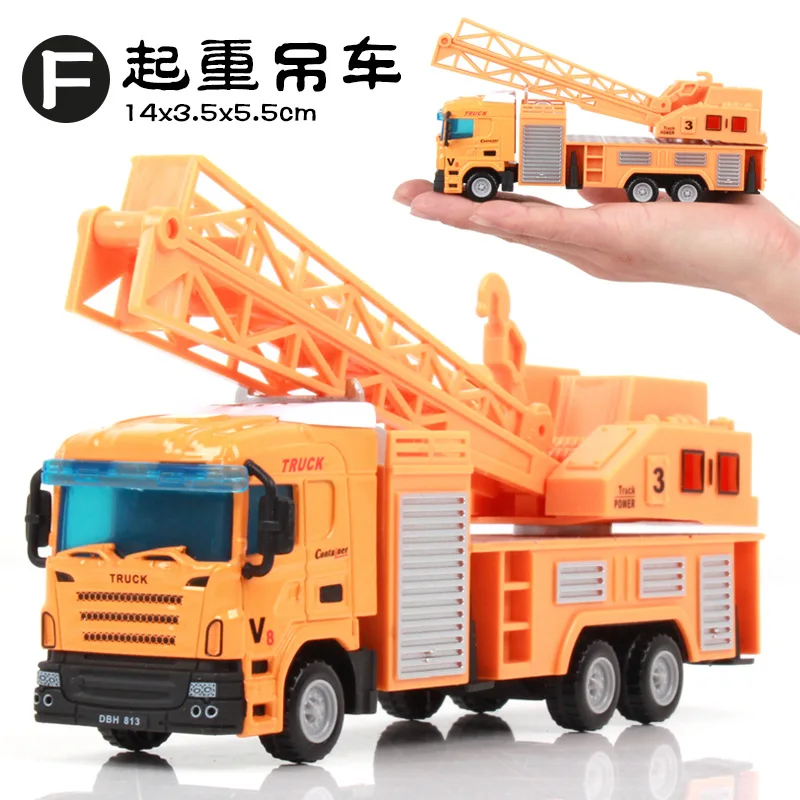 Trek Legering Techniek Auto Speelgoed Baby Jongen Heftruck Graafmachine Mixer Vrachtwagen Kraan Heftruck 2-3-6 jaar Oud B160