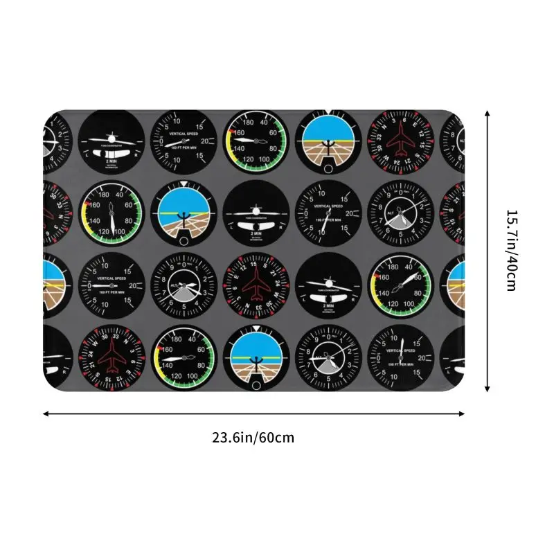 Aviation Airplane Flight Instruments Front Door Floor Entrance Mats Indoor Aircraft Pilot Plane Bath Kitchen Doormat Carpet Rug