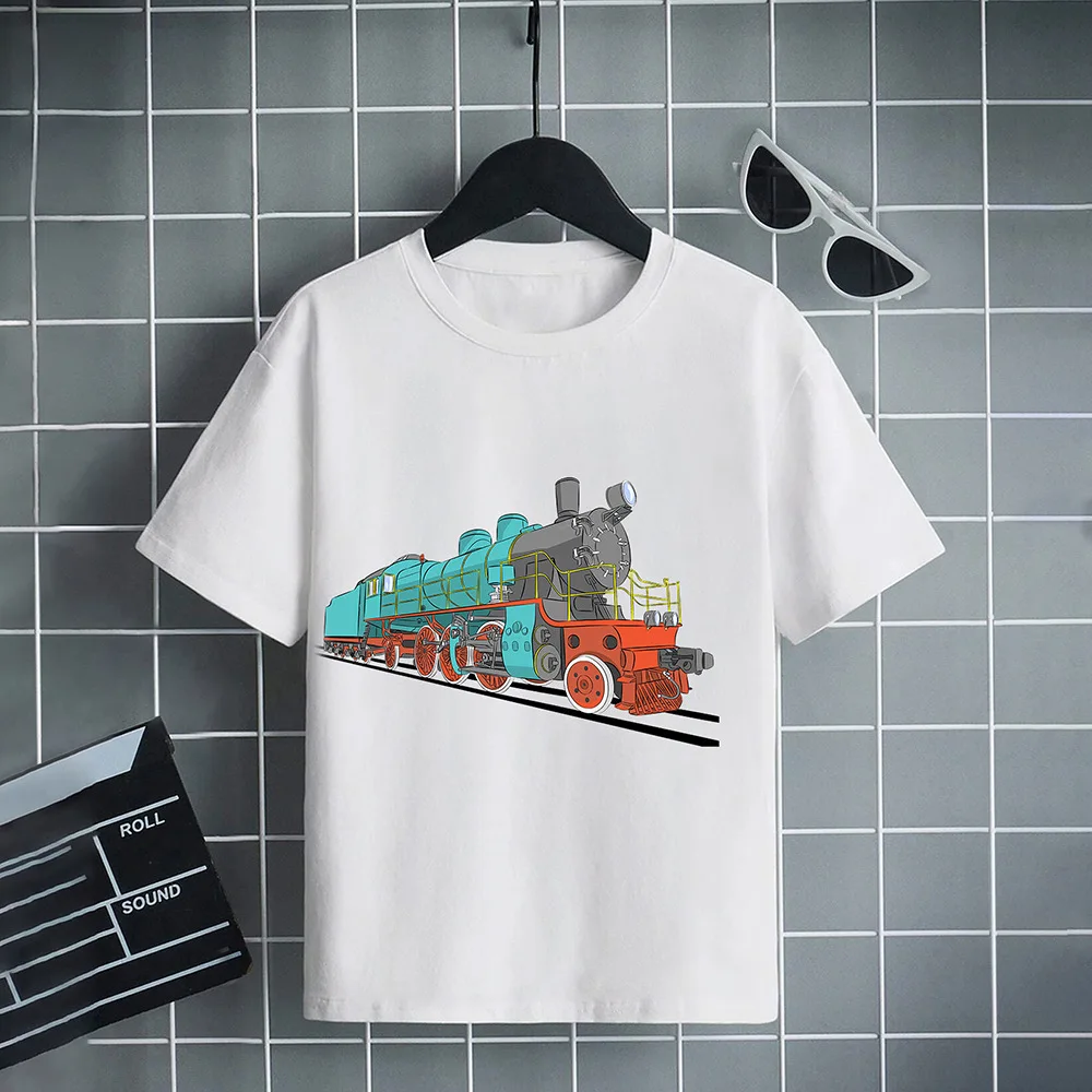 T-shirt à Manches Courtes pour Garçon et Fille, Vêtement Décontracté à Col Rond avec Imprimé de Dessin Animé, Europe et Amérique, pour Été