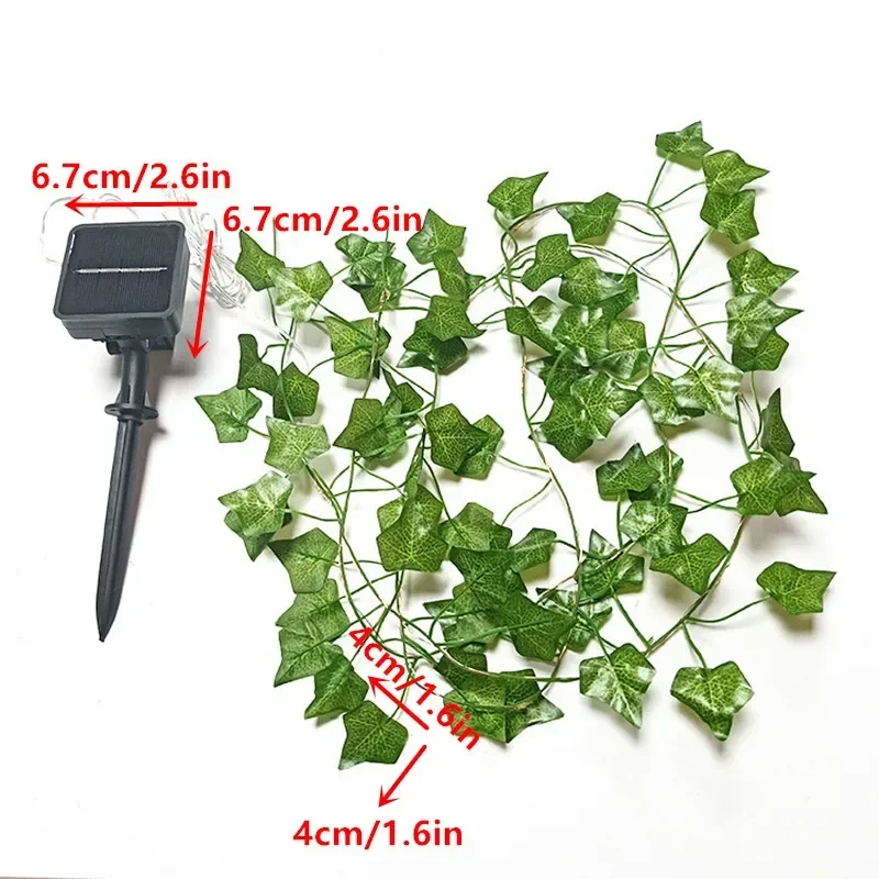 Solar Artificial Leaf Lights String Outdoor Garden Light Wedding Party Decoration LED Fairy Lights Garland Landscape Lighting