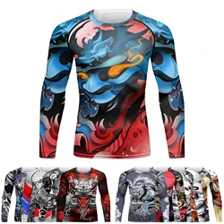 Cody Lundin Men MMA t-Shirts colorful Tattoo Long Sleeve Jiu jitsu No Gi Rashguard UPF 50+ Male Bjj Rashguard Grappling shirts