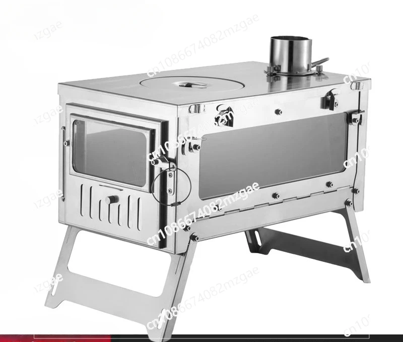 Outdoor camping firewood stove, tent stove, heating stove, easy to fold and carry multi-functional firewood stove