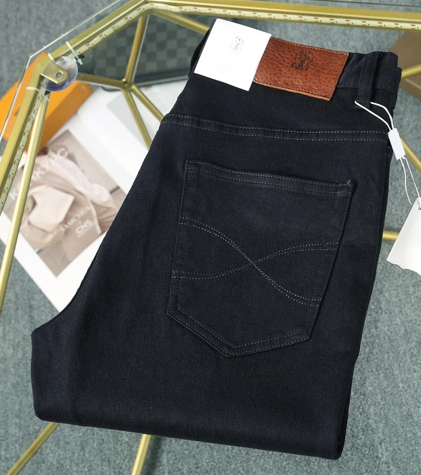 BILLIONAIRE BLKA CPTG  Jeans Thick Cotton Men 2025 Autumn Winter new comfortable casual elastic High Quality 30-42 Long Pants