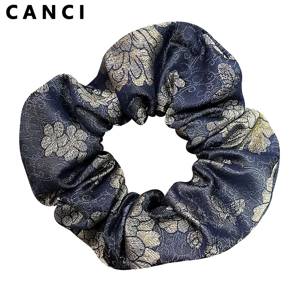 100% Pure Mulberry Silk Large Scrunchies Silk Song Brocade Rubber Bands Hair Ties Elastics Accessories for Women 5CM 26 Momme