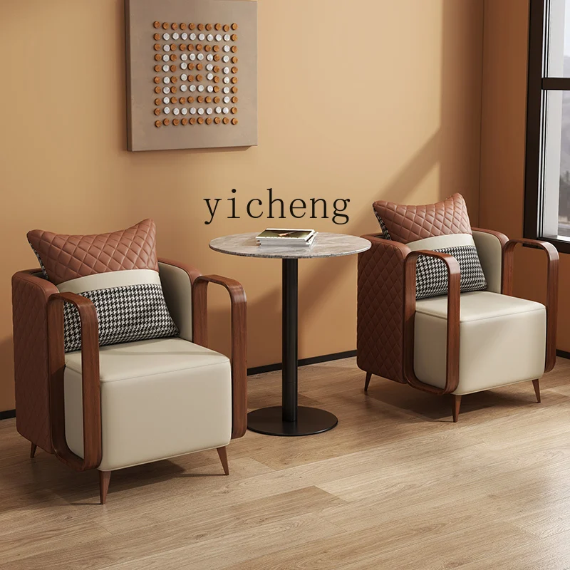كرسي أريكة ZK Wabi-Sabi Style للاستقبال في منطقة الراحة، كرسي فردي للترفيه الإبداعي وطاولة مقهى وكرسي