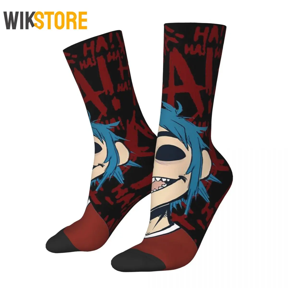 Funny Cool Music Band Gorillaz Skateboard Socks Fashion Middle Tube Socks for Women Men Breathable Crazy Sock