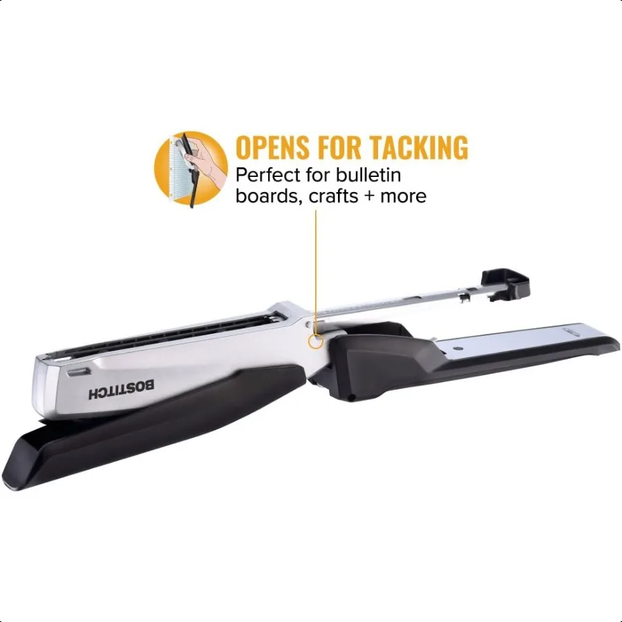 Office Executive Metal Desktop Stapler 3 in 1 Spring Powered Stapler One Finger Staple Storage Compartment Staple Remover Inclu