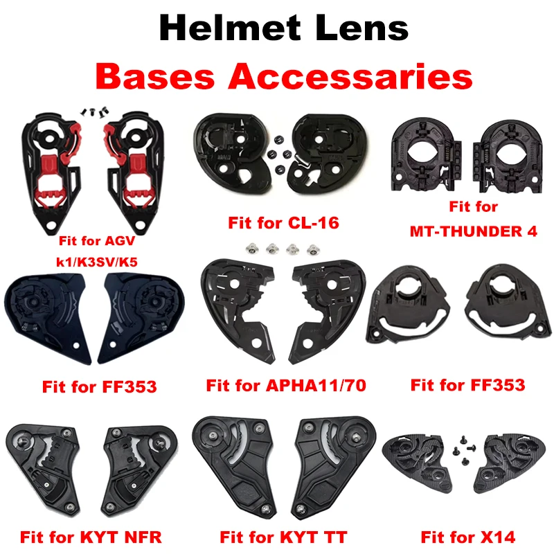 

Motorcycle Helmet Lens Bases for K3/K1/K3SV/K5S/Z7/X14/Z8/PISTA /RPHA11/70/FF353/352/Cl-16/J-Cruise/NFR/KYT TT Accessories