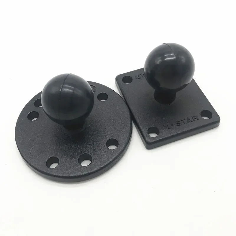 Gopro Garmin용 고무 볼 마운트, 알루미늄 오토바이 원형 또는 사각형 마운팅 베이스, 1 인치 또는 1.5 인치