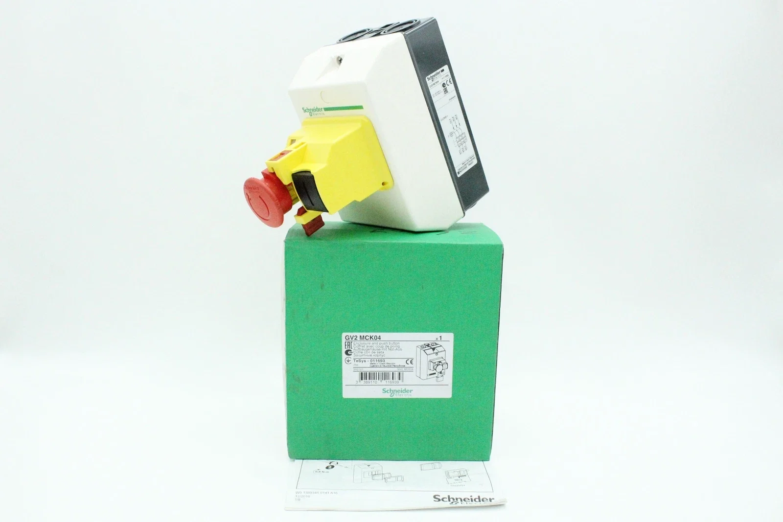 

GV2MCK04 GV2-MCK04 TeSys GV2 - Enclosure for TeSys GV2ME - IP55 - fitted with Emergency stop