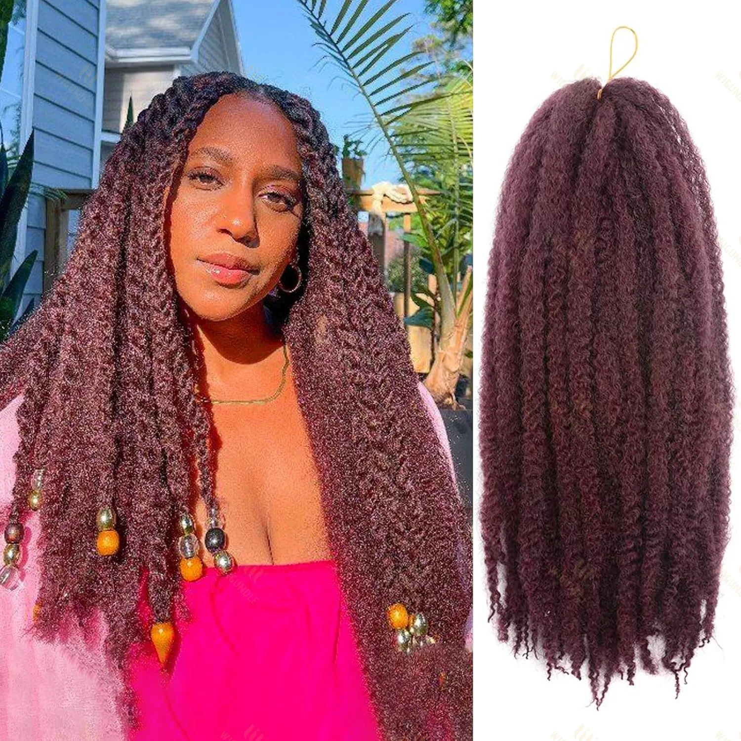 

Marley Hair For Faux Locs Soft & Bouncy Twist Hair Synthetic Kinky Twist Hair For Braiding Crochet Marley Twist Braiding Hair