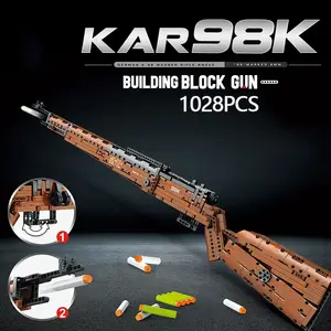 1028PCS Kar98K Building Block Model Can Shoot Heavy Sniper Rifle Assemble  Bricks WW2 Weapons Series Children's Educational Toys - AliExpress 26