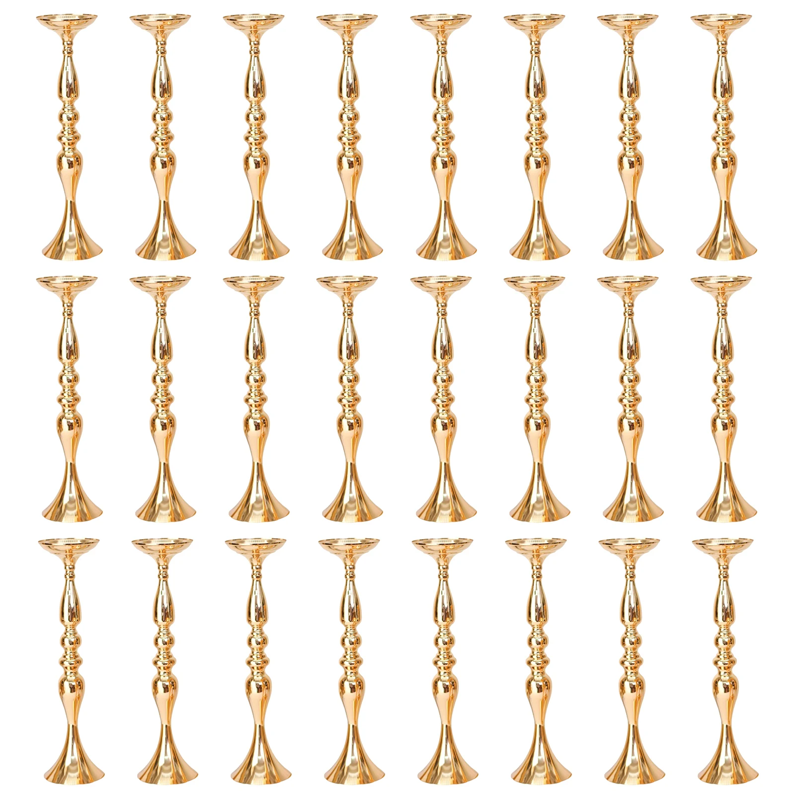 24 Pcs Metal Wedding Flower Stand 19.69Inch Tall Candle Holder Home Decor (Gold) view 4