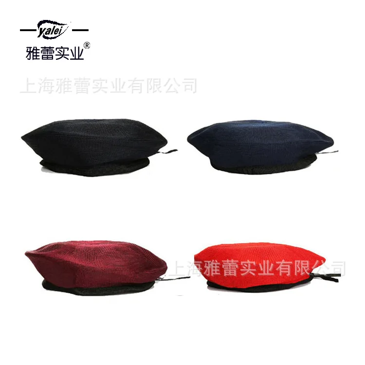 Summer Mesh Breathable Security Beret, Sailor Dance Square Dance Knit Beret, Child Performance Cap