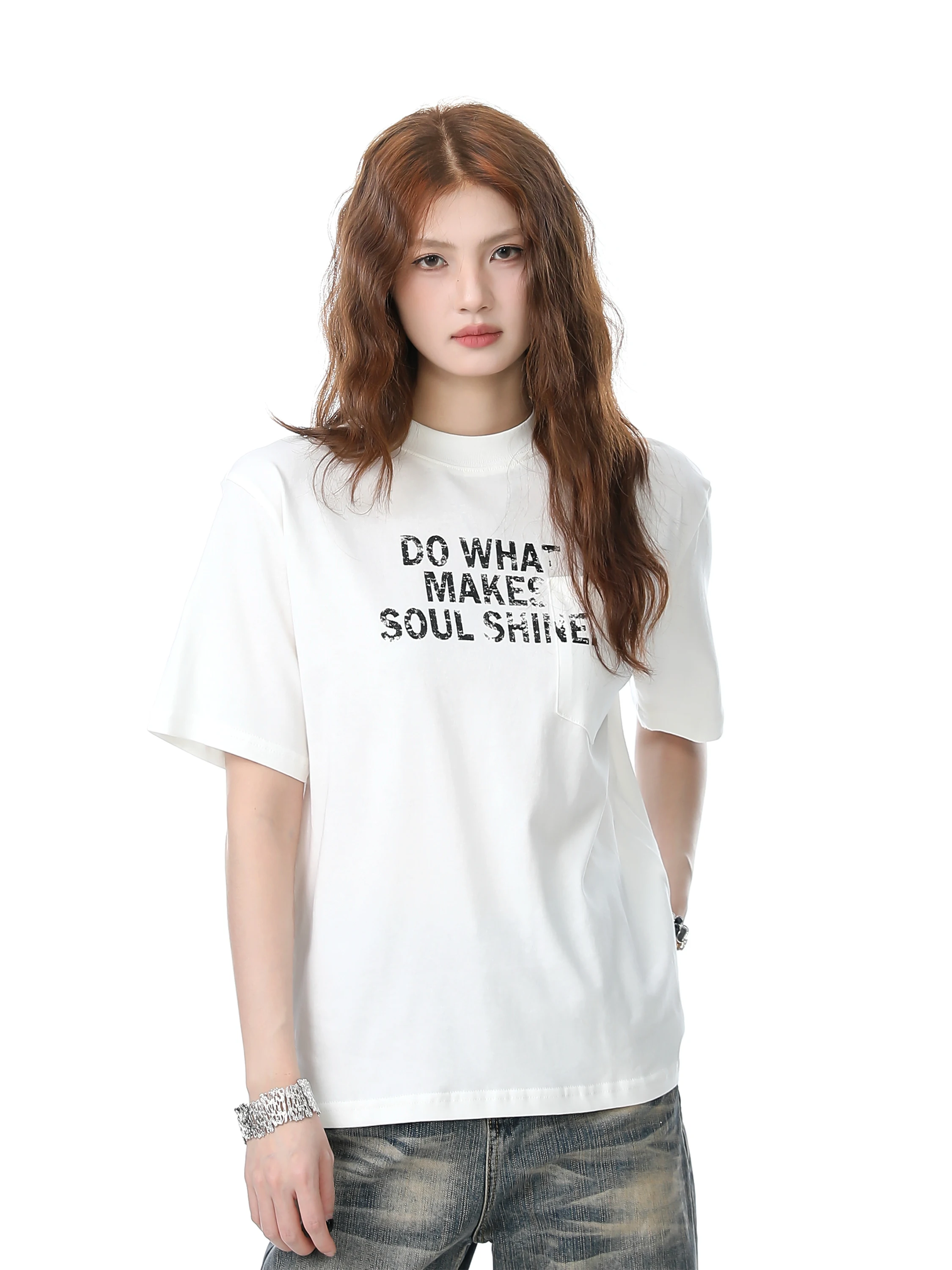 

Летняя футболка OEOT из чистого американского хлопка высокого качества, свободного кроя, с коротким рукавом, с принтом, молодежная, модная, для похудения