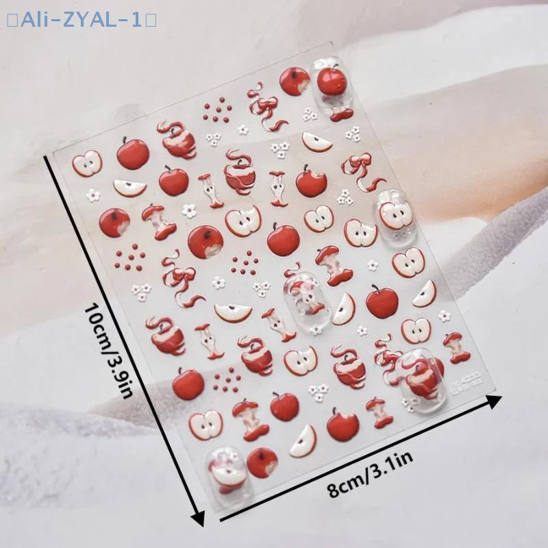 【ZYAL-1】ملصقات فنية لامعة وجذابة من الفاكهة الأساسية على شكل فيونكة وربطة عنق على شكل نجمة ذاتية اللصق ملصقات فنية للأظافر من حجر الراين الساحر #6