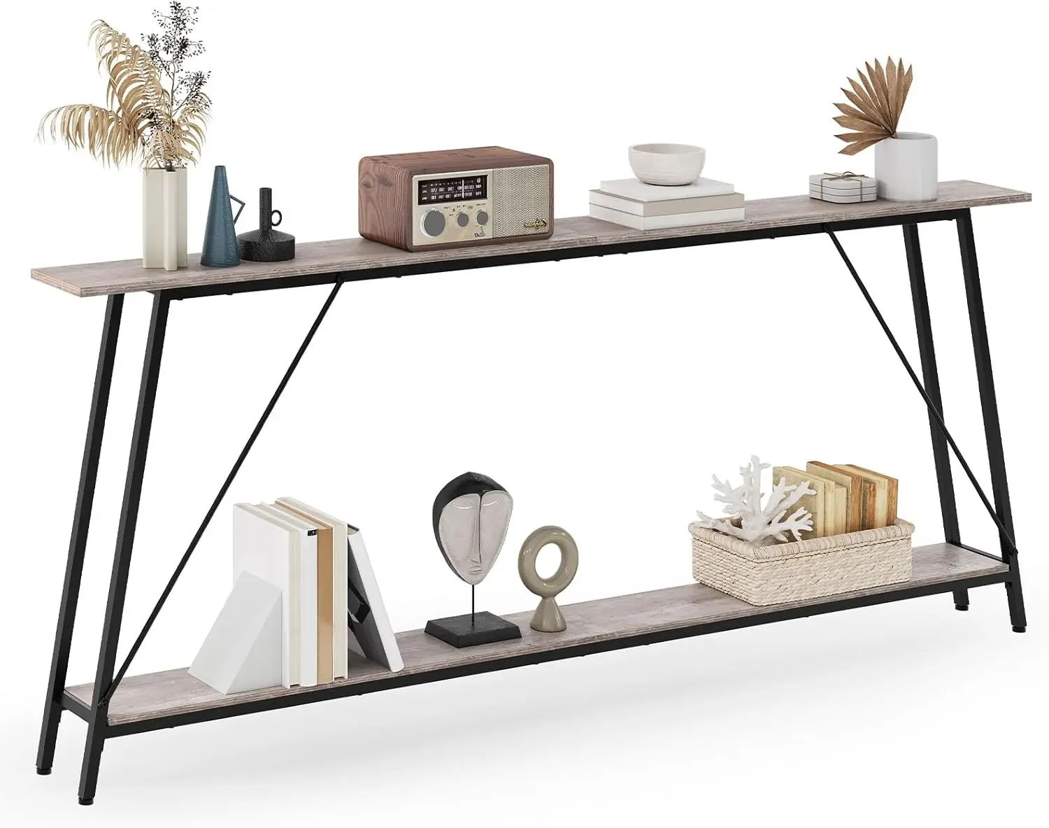 

Console Table, 78.7'' 2-Tier Sofa Tables with Storage, Narrow Entryway Table, Behind Couch Hallway Table Skinny for Entryway