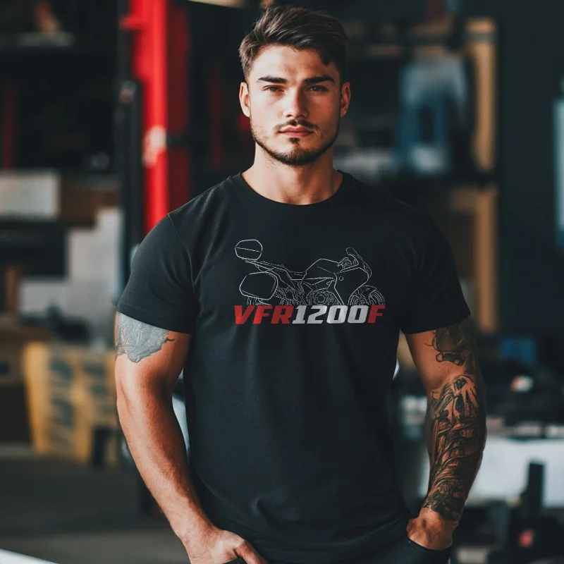 

New VFR1200F 2010-2017 Motorcycle Graphic T-Shirt 100% Cotton O-Neck Short Sleeve Summer Casual Mens T-shirt S-3XL