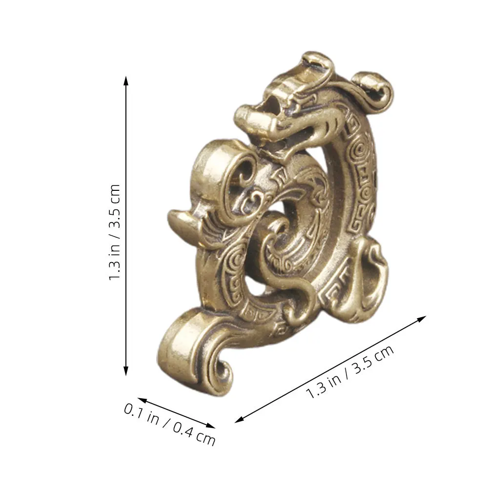 Estátua de metal retrô de dragão de latão, artesanato fino, decoração de mesa durável para escritório doméstico, ornamento do zodíaco chinês, jardim