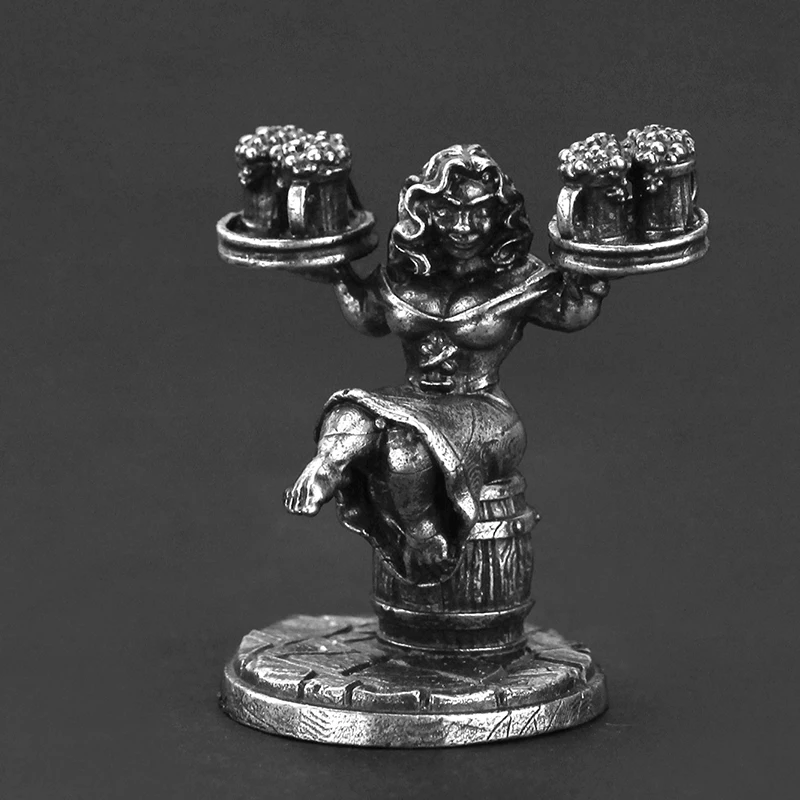 Cupronickel Dwerg Soldaat Model Actiefiguren Speelgoed Bordspel Stuk Desktop Auto-interieur Miniatuur Ornament Accessoires Speelgoed