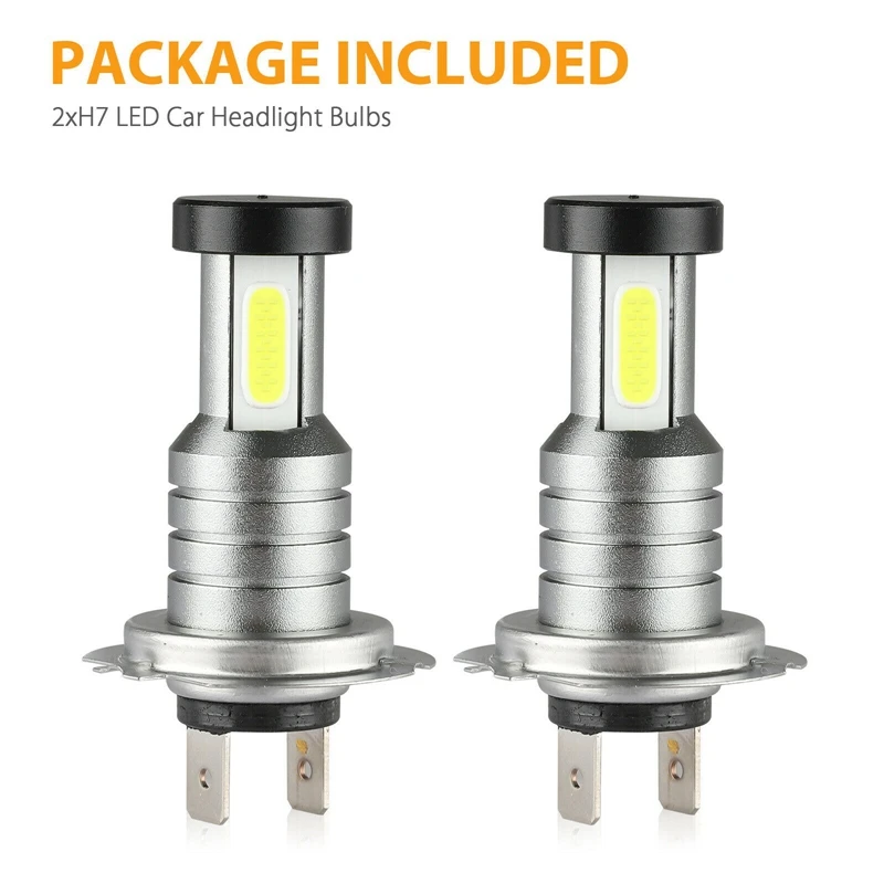 2X H7 LED Headlight Bulb Kit High Low Beam 100W 30000LM Super Bright 6000K White