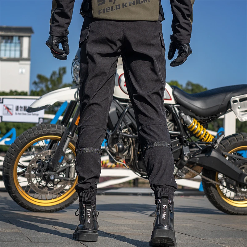 Star Field Knight Men's Motorcycle Pants Summer Mesh Breathable Black Motorbike Riding Trousers Overalls With Protective Gears