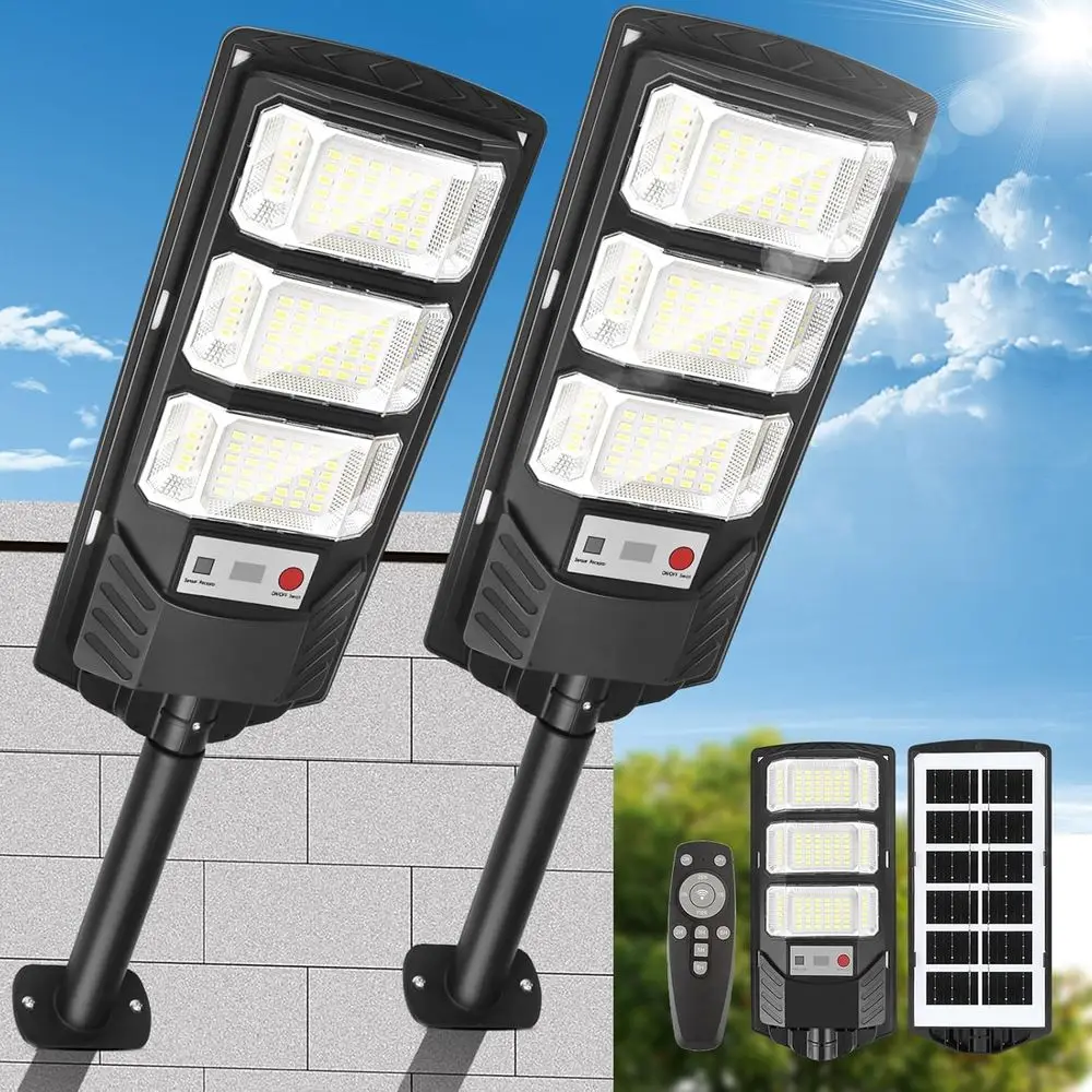 

Outdoor Waterproof 2 Pack Motion Sensor LED Security Light with Remote, Dusk to Dawn, Wall Mount or Yard Parking
