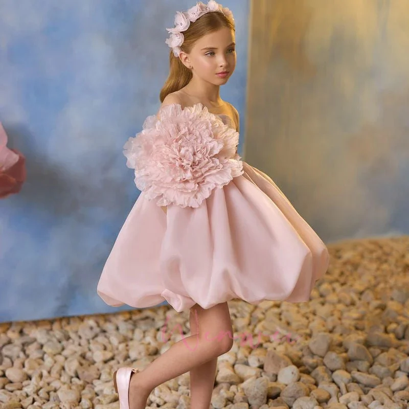 Preciosos vestidos personalizados de flores rosas para niñas, minifaldas para boda, fiesta de cumpleaños para niños, vestido de primera comunión, vestido de cóctel