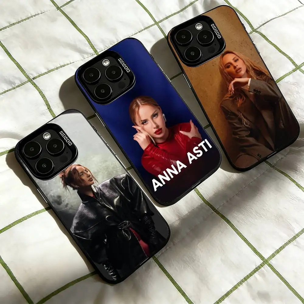 Funda para Teléfono Anna Asti S-Singer para iPhone 17, 16, 15, 14, 13, 12, 11 Plus, Pro Max, XS, Funda Protectora Plateada Colorida