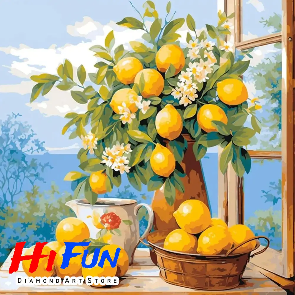 

Diy Diamond Painting Kits Lemon Tree Art New 2026 Modern Minimal Artwork Bright Botanical Kitchen Decor Gift for Friend