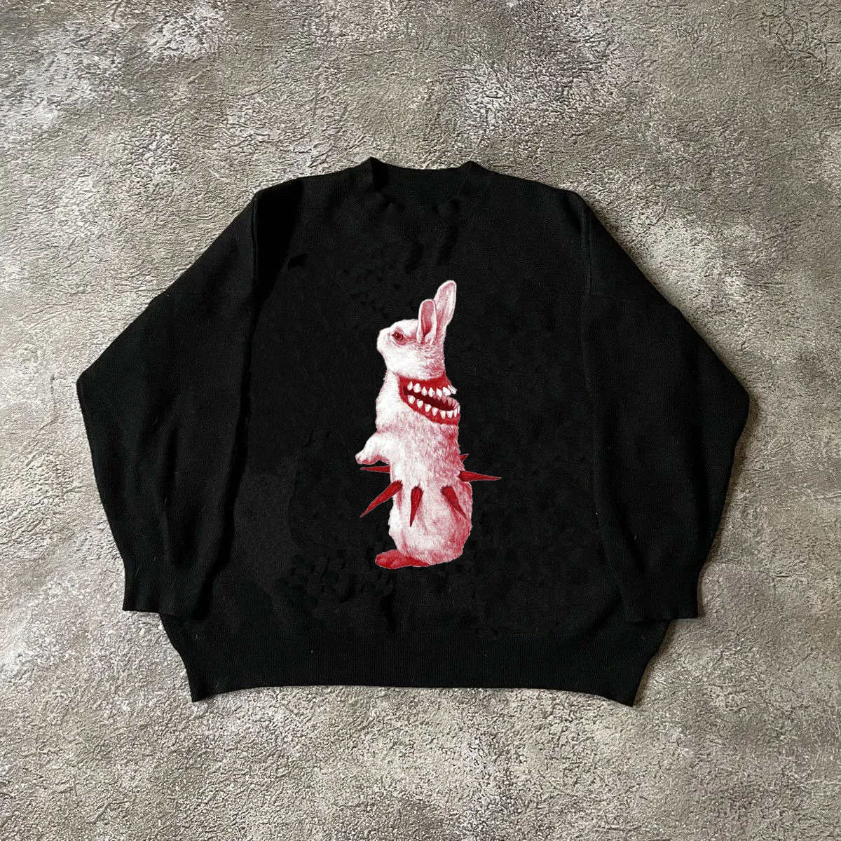 المرأة الشتاء تريكو خمر مستوحاة طويلة الأكمام الجاكار البلوز سترة ل القوطية Harajuku Y2K الشارع الشهير موضة الملبس #1