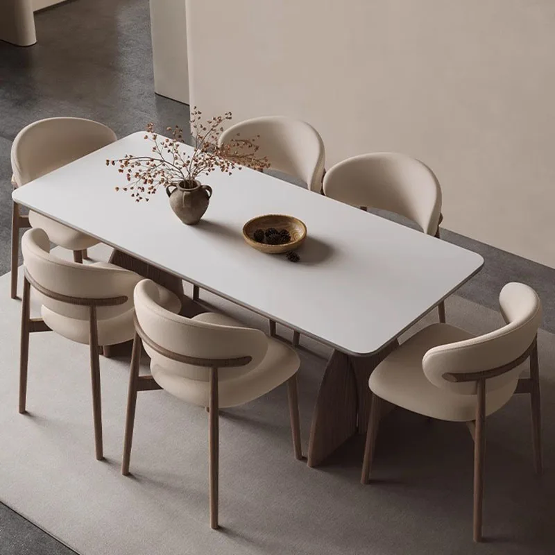 Light And Luxurious Slate Dining Table Small Family Living Room Modern Simple Rectangular Mesas De Comedor Slate Dining Table