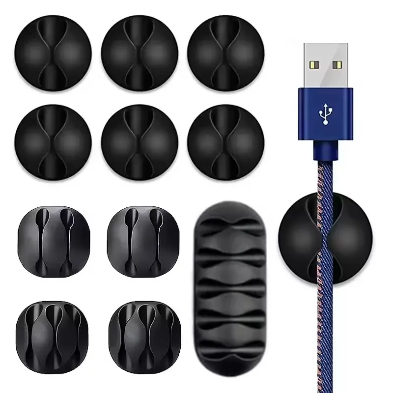 

Silicone USB Cable Organizer USB Charging Cable Winder Desktop Tidy Management Clips Cable Holder For Mouse earphone Accessories
