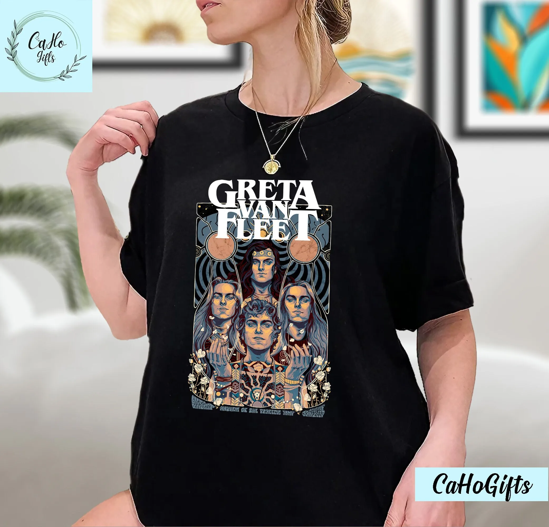 Greta Van Fleet T-shirt Tour 2023 Rockband Josh Kiszka Gvf Sweatshirt