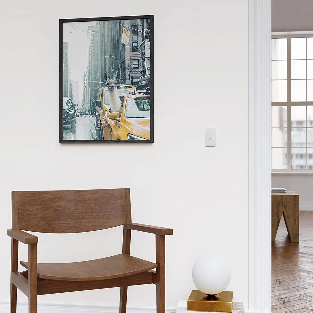 صورة قماشية لطيفة للحيوانات لتزيين غرف النوم الجامعية ، اللاما في سيارة الأجرة ، فن جداري ، ملصقات ومطبوعات جدارية للسكن ، لوحة بدون إطار للسكن