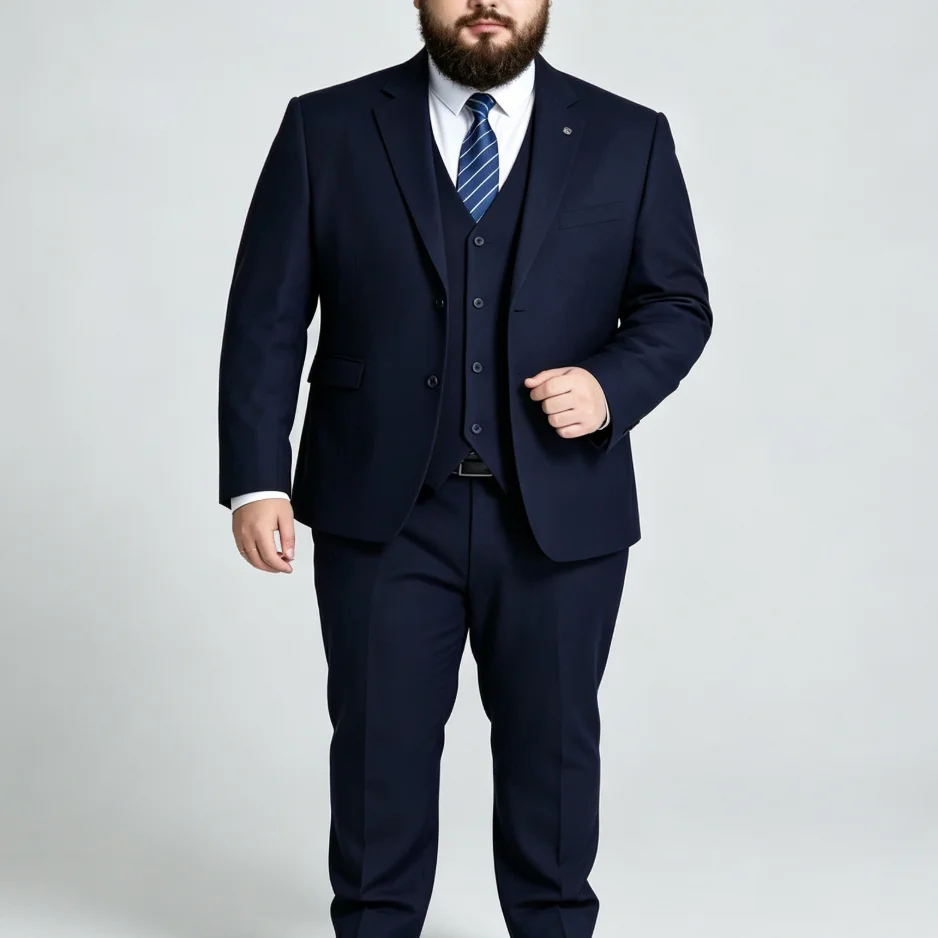 Shanxi Large-Sized Elasticated Suit for Wedding Best Man and Groom Formal Dress Anti-Wrinkle and Iron-Free Three-Piece Set