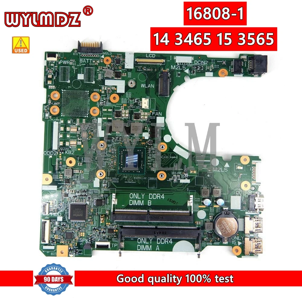 16808-1 395RH E2-9000E CPU DDR4 Mainboard For DELL Inspiron 14 3465 15 3565 Laptop Motherboard CN-0JCKNX JCKNX