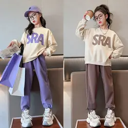 Girls 2023 New Spring Suits Youth Teenage Girls Korean Style Loose Fashionable Trend Two piece Sets 10 12 14 Years Girls Clothes